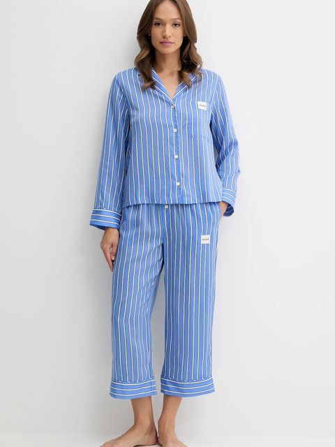 HUGO spodnie piżamowe KLEO_PANTS damska kolor niebieski 50544156 - zdjęcie produktu nr 2