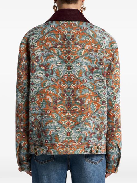 ETRO zip-up floral jacket - Blue