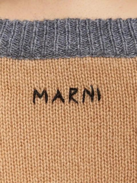 Marni colour-block asymmetric jumper - Neutrals