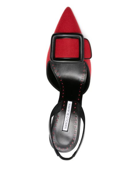 Manolo Blahnik 70mm leather heeled pumps - Red