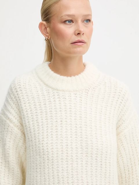 MICHAEL Michael Kors sweter z dodatkiem wełny damski kolor beżowy ciepły MF5619OJVC