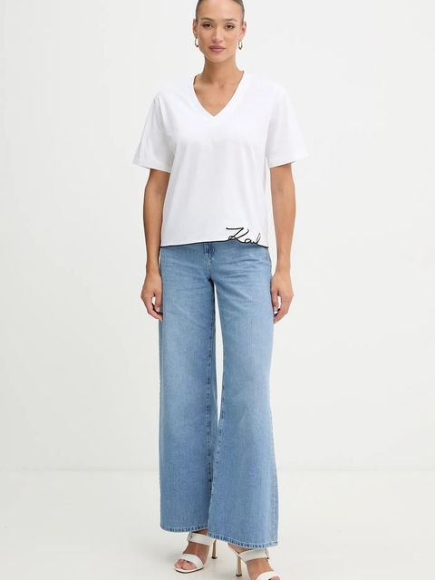 Karl Lagerfeld t-shirt bawełniany - zdjęcie produktu nr 1