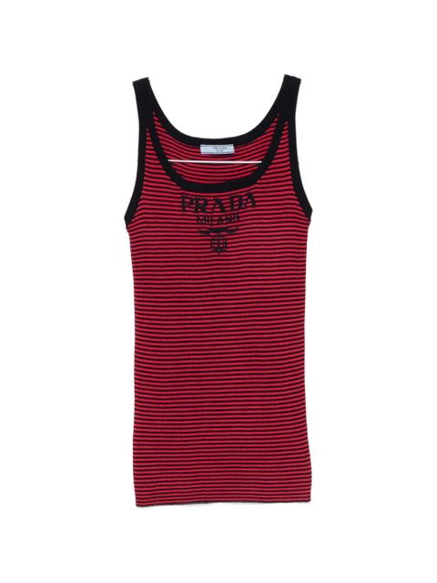 Prada striped logo tank top - Red - zdjęcie produktu nr 1