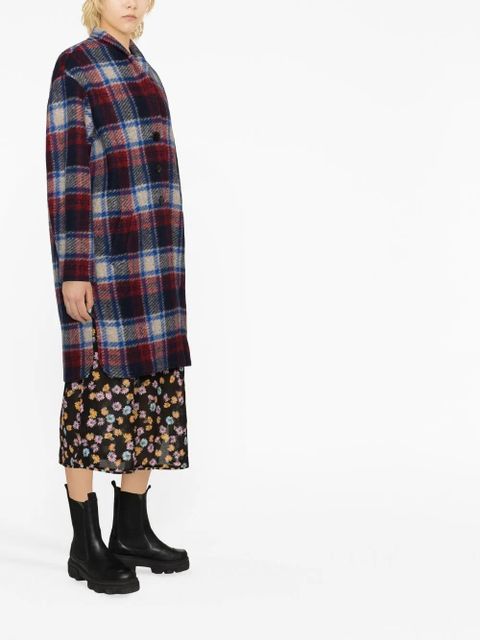 MARANT ÉTOILE Gabriel checked coat - Blue