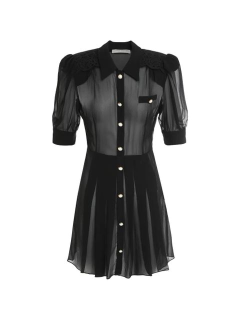Alessandra Rich pleat-detail mini dress - Black - zdjęcie produktu nr 1