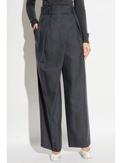 LOEWE wrap wool trousers - Grey