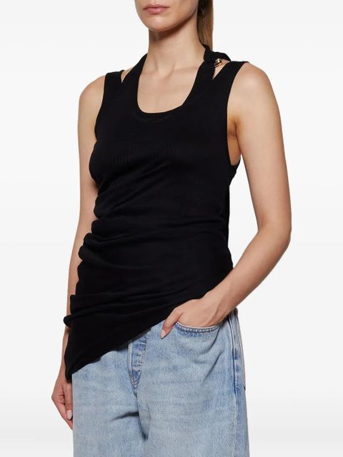 Jean Paul Gaultier twisted double-layer tank top - Black