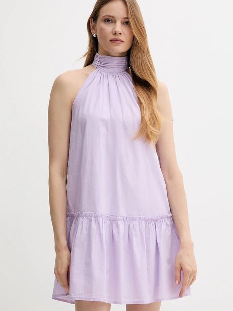 Pepe Jeans sukienka bawełniana kolor fioletowy mini rozkloszowana PL953761 - zdjęcie produktu nr 1