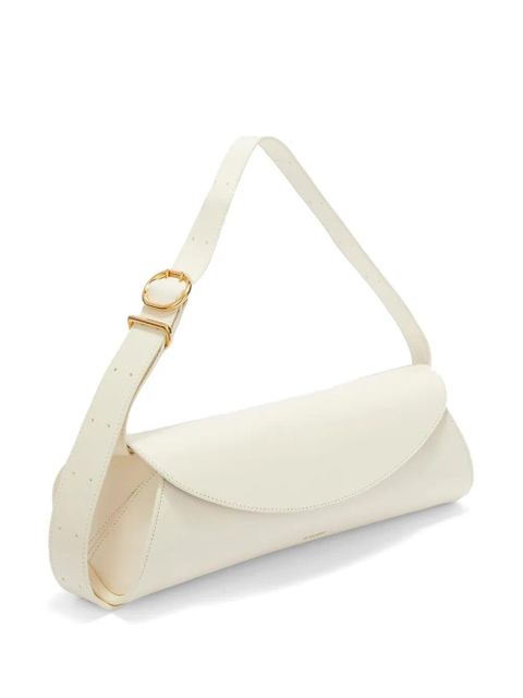 Jil Sander large Cannolo leather shoulder bag - White