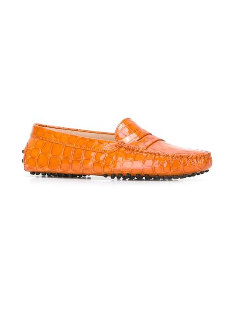 Tod's corcodile effect loafers - Yellow