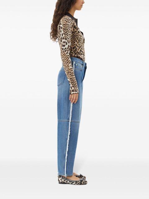 GANNI leopard print long sleeve top - Brown