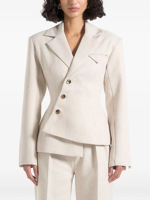 Manière De Voir Thalia asymmetric double-breasted tailored blazer - Neutrals - zdjęcie produktu nr 1