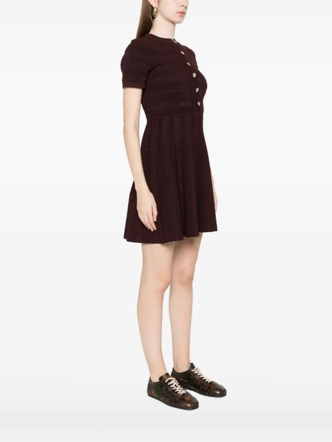 SANDRO button knitted mini dress - Brown