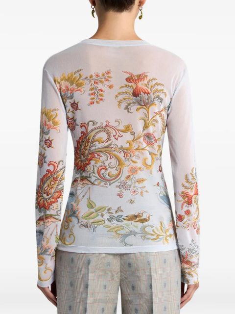 ETRO flora fauna-motif top - White