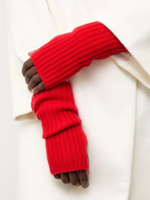 Answear.LAB mitenki wełniane damskie kolor czerwony