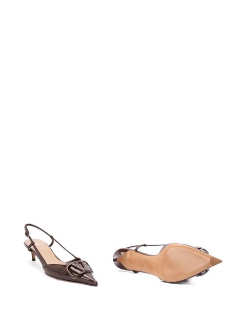 Valentino Garavani 40mm VLogo Signature slingback pumps - Zwx bark brown