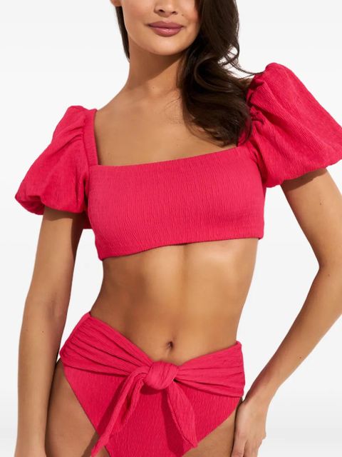 Agua By Agua Bendita Calista puff-sleeves bikini top - Pink
