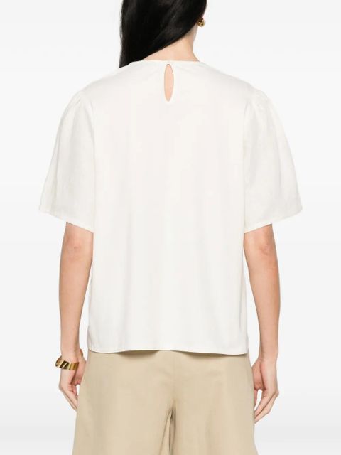 Weekend Max Mara floral-embroidered panelled top - Neutrals