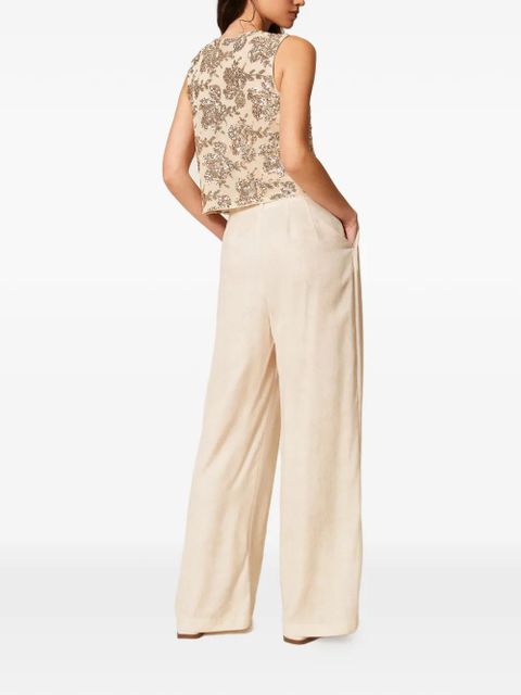 TWINSET pleat-detail palazzo pants - Neutrals