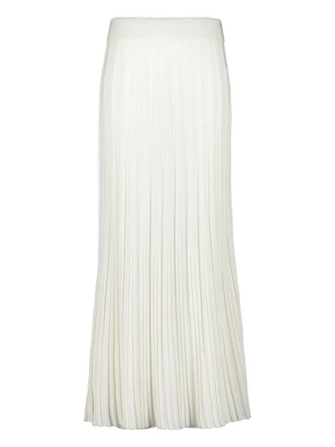 Balmain pleated knitted maxi skirt - White - zdjęcie produktu nr 1