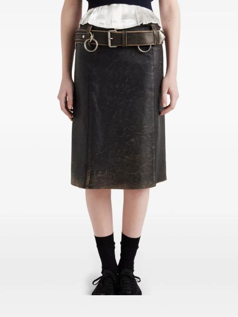 Prada leather mini skirt - Black