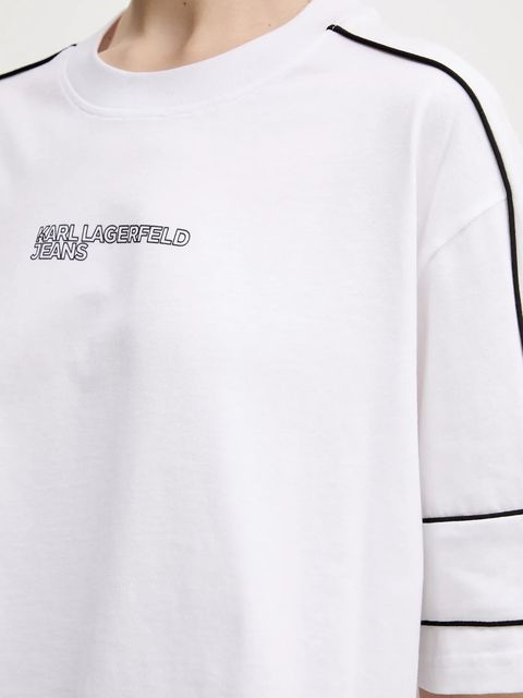 Karl Lagerfeld Jeans t-shirt bawełniany damski kolor biały A2W17028