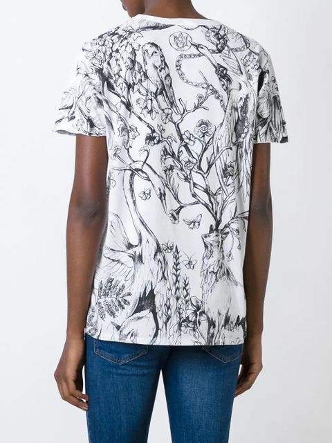 Alexander McQueen unicorn print T-shirt - White