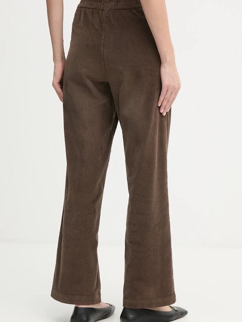 United Colors of Benetton spodnie sztruksowe kolor brązowy proste high waist 4HA2DF07I