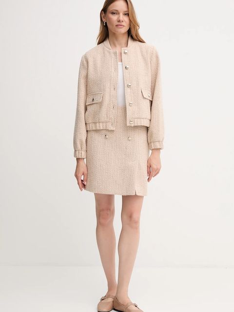 Joop! kurtka bomber z domieszką wełny kolor beżowy przejściowa 30047954 - zdjęcie produktu nr 2