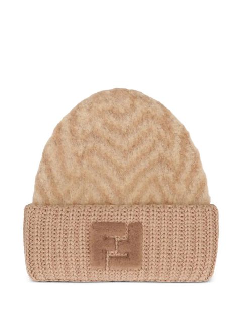 FENDI chevron FF beanie - Neutrals - zdjęcie produktu nr 1