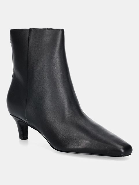 Guess botki skórzane IDREENA damskie kolor czarny na szpilce FLFIRN LEA10 - zdjęcie produktu nr 1