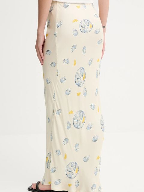 Never Fully Dressed spódnica Dorris kolor beżowy maxi rozkloszowana NFDSK697 - zdjęcie produktu nr 2