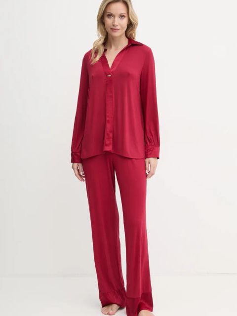 United Colors of Benetton bluzka piżamowa damska kolor bordowy 3ZEW3M007