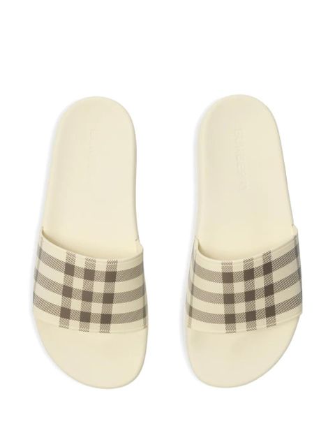 Burberry checked slides - Neutrals