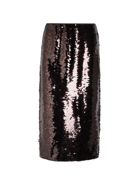 STAUD Ciara sequin midi skirt - Brown - zdjęcie produktu nr 1
