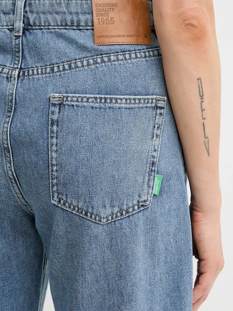 United Colors of Benetton jeansy damskie kolor niebieski 43UNDE02B