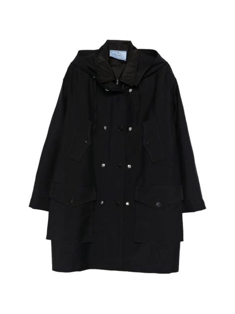 Prada hooded button-fastening coat - Blue - zdjęcie produktu nr 1