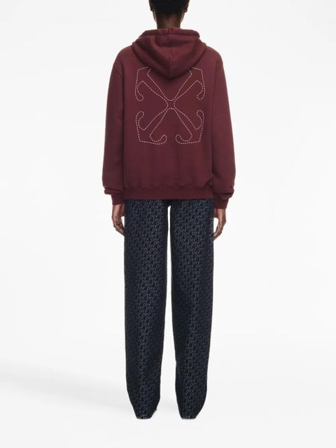 Off-White Arrows-embroidered cotton hoodie