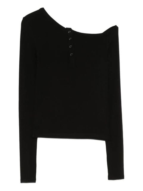 Eleh one-shoulder button top - Black - zdjęcie produktu nr 1