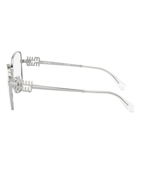Miu Miu Eyewear cat-eye frame temple-detail glasses - Silver