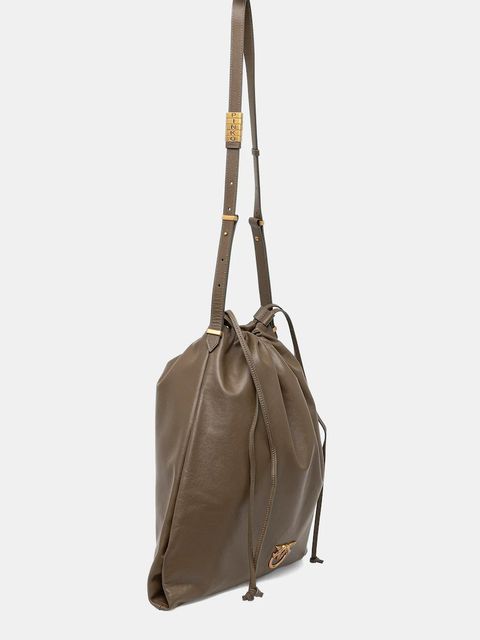 Pinko torebka skórzana kolor brązowy 104364 A270