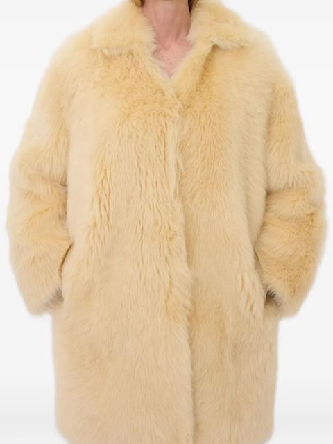 LouLou de Saison RUBEN spread-collar lamb-fur coat - Neutrals