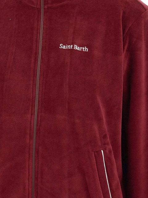 MC2 Saint Barth Miriam Chenille logo-embroidered zip-up sweater