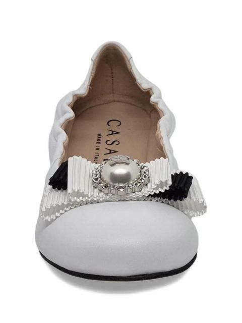 Casadei bow-detail ballet flats - White