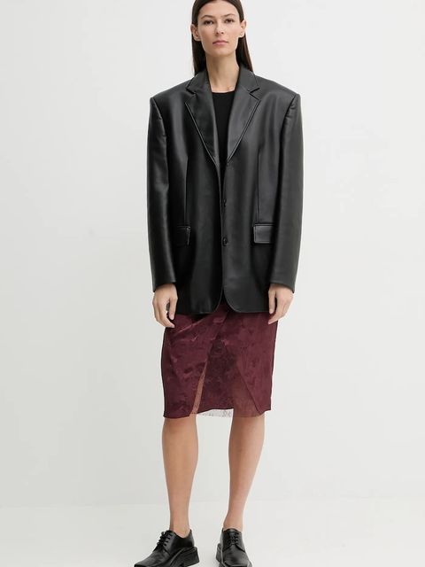 ZADIG&VOLTAIRE spódnica jedwabna kolor bordowy mini prosta WWSK01620 - zdjęcie produktu nr 2