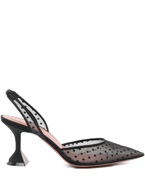 Amina Muaddi 70mm Holli polka-dot pumps - Black - zdjęcie produktu nr 1