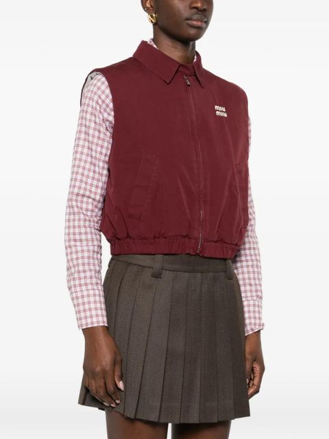 Miu Miu logo-embroidered gilet