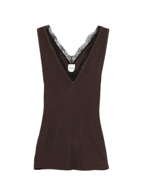 Nanushka Siara V-neck tank top - Brown - zdjęcie produktu nr 1