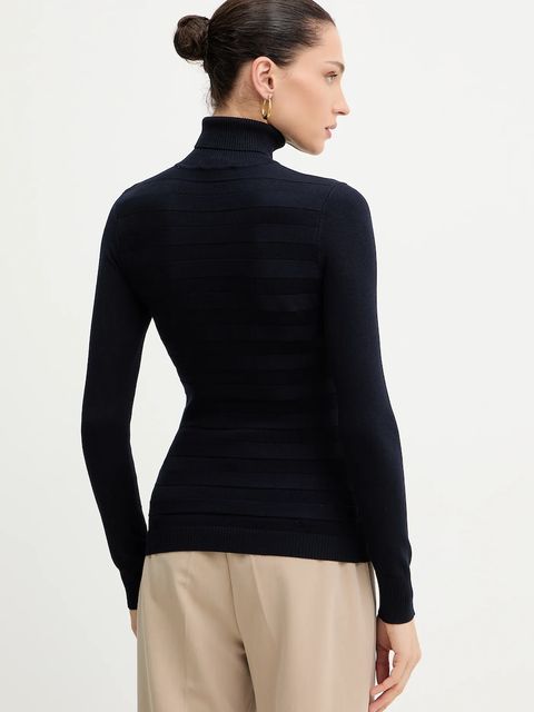 Morgan sweter damski kolor granatowy lekki z golfem MENTHYO