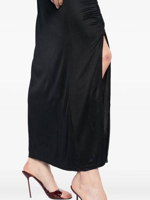 FARM Rio floral-appliqué maxi skirt - Black